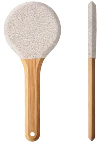 DIFLAX Raspa Piedi Professionale, Raspa Piedi con Manico in legno, Lima per Piedi e Talloni, Pietra Pomice per Piedi, per Pedicure, Cura dei Piedi, Pelle morta, Pelle Indurita Secca
