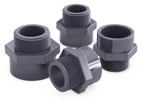 2 Pezzi Raccordi For Tubi Con Filettatura Esterna In PVC Grigio Scuro ID20~50MM Connettore Adatto For Acquari, Scarichi Domestici E Piscine D'acqua(20mm)