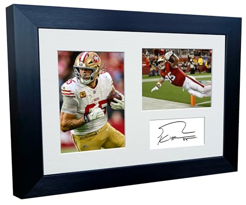 Kitbags & Lockers 12 x 8 A4 George Kittle San Francisco Super Bowl signiertes Foto Foto Foto Bild signiert Foto Bilderrahmen Fußball Poster Geschenk