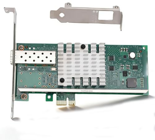 LICAEVEY Tarjeta de Red PCI Express X1 de 10 GB, Adaptador Ethernet de Fibra de Puerto SFP+ único, Compatible con Chip 82599EN para Wins Server Linux VMware