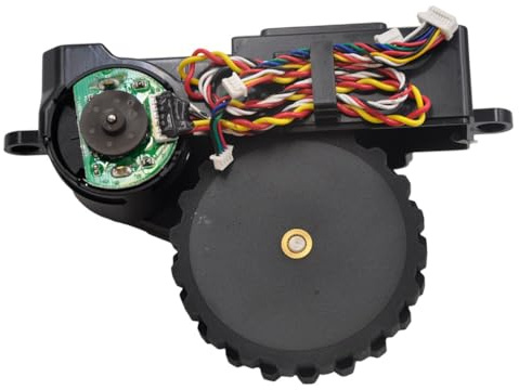 Lecreatekit Conjunto de rueda izquierda para robot aspirador Cecotec Conga 3090 3091 3092 s3090, pieza de repuesto con protección de suelo suave, color negro