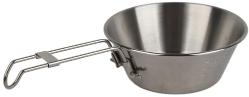 Gsycle Ciotola da campeggio in acciaio inossidabile, piatto da zuppa pieghevole da 300 ml Contenitore per alimenti Posate portatili Stoviglie con manico per escursionismo Picnic Cucina