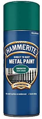 Hammerite Direct pour Rouille Lisse Aérosol Spray Peinture- Tous Coloris Disponible - Vert Foncé