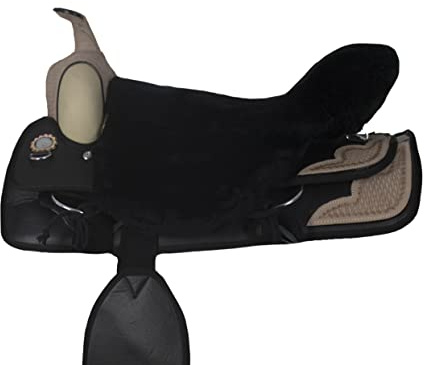 Engel Reitsport – fårskinn Seat Saver western sadel – utan hornutskärning – (Sabez 2) Svart