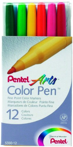 Pentel S360 12 Mehrfarbig Filzstift Stifte (Mehrfarbig, Mehrfarbig)