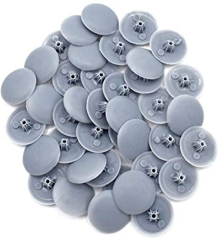 Snap-On Bifix Cover Caps to Use with Phillips Ph2 & Pozidrive Pz2 Pozi Screws - Pack of 50 Biffix Covers : Wedgewood Grey