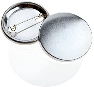 Buttonrohlinge 38mm (500 Stück) für Badgematic Buttonmaschine mit Sicherheitsnadel