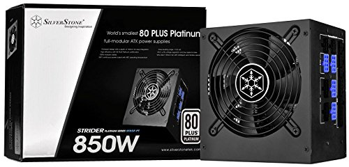 SilverStone SST-ST85F-PT - Strider Platinum Serie, 850W 80 Plus Platinum ATX flüsterleises PC-Netzteil mit 120 mm-Lüfter, 100% modular