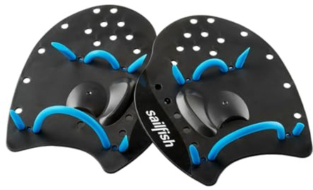 Sailfish® Flat Paddle Schwimmen | Klassische Handpaddel mit runden Gummibändern | Techniktraining & Kraftaufbau | Schwimmpaddel in 3 Größen | Schwimmtraining Zubehör | Verstellbar & PVC-frei