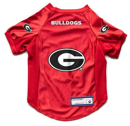 Littlearth NCAA Georgia Bulldogs Stretch Pet Jersey, Team Color, Small
