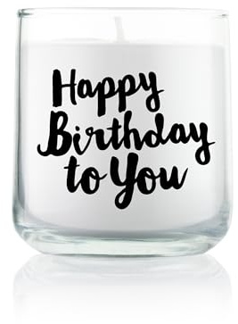 FEEL GOOD CANDLE - Scented candle in glass - candle with motif as a gift for women and for decoration (Happy Birthday, Vanilla)