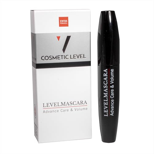 LEVELMASCARA Cuidado Avanzado y Volumen | Máscara de Pestañas Ultra Voluminizadora | Negro Intenso | Larga Duración | Fórmula Innovadora con Sérum para el Crecimiento de Las Pestañas | 10 ml