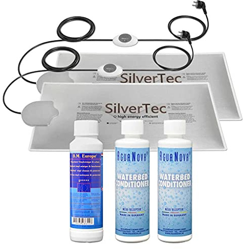 Wasserbettbedarf 2X Wasserbett Heizungen TBD Silvertec 200 Watt + 2X AguaNova Conditioner 125ml + 1x BM Europe Vinyl-Reiniger 250ml