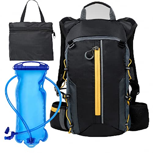 MAOTN 10L Faltbarer wassersack Tages Rucksack mit 2L trinkblase, stark und langlebig, Leichter 280g packsack, für Outdoor-wandern, Camping, reisesport Daypack, kann Helm andere,Style1,10L
