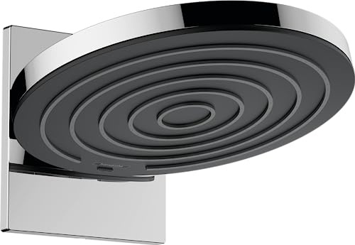 hansgrohe Pulsify S - Kopfbrause mit Wandanschluss, runde Duschbrause (260 mm), Regendusche mit 2 Strahlarten für Wandmontage, Brausekopf mit Antikalk-Funktion, Chrom, 24150000