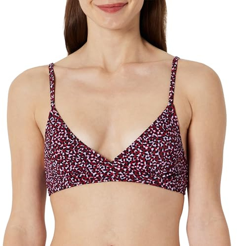 Amazon Essentials Bikini Classico da Donna, con Supporto Leggero, Rosso Mattone, Leopardo, Taglia 48