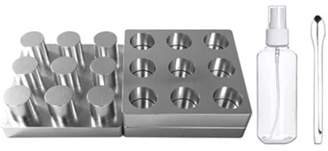 Pill Maker, Tablet Making Machine, Pill Press Mold, Aluminum Hand Tool, Tablet Mould Tool, Domestic Home Use 9/25 Holes (9 Holes (10mm))
