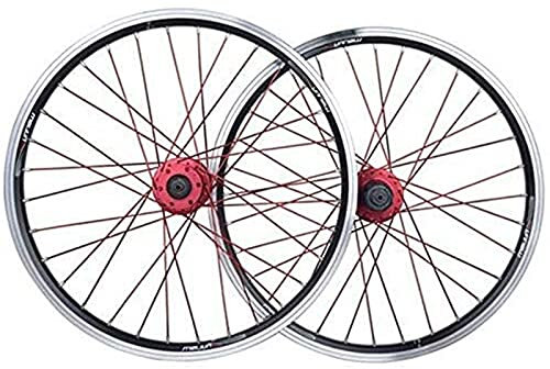 ZECHAO 20-Zoll-Bike-Radsatz, Doppelschicht-Legierungs-Rim-Disc V-Bremse Schnelle Freisetzung 7 8 9 10 Geschwindigkeit 3 2H BMX. Fahrrad-Rad Wheelset (Color : Black, Size : 20inch)