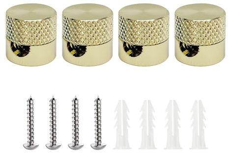 smartect Decentratore da Parete e Soffitto in Alluminio per Cavi [4 Pezzi, Ondulato, Oro] Gancio da soffitto con viti e tasselli, Supporto in superficie per il tuo progetto fai-da-te