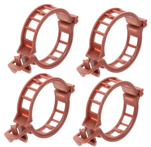 CAXUSD Pflanzenclip Kunststoff 32mm Braun 100 Stück Gartenklemmen Pflanzenhalter Tomatenstütze Wetterfest Wiederverwendbar Für Gemüse Tomaten Gurken