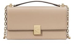 kate spade new york Deco mini läderklaffkedja över kroppen, Tidlös brungrå, onesize