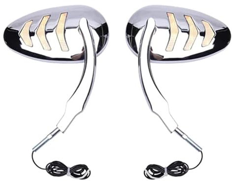 Lenkerendenspiegel Motorrad Für HARLEY Für Modelle Von 1997 Motorrad Rückspiegel Blinker Licht Motorrad Lenker Spiegel Chopper Spiegel