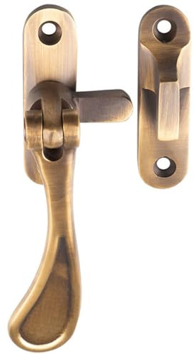 Spoon End Reversible Casement Window Fastener Handle 103mm Length Antique Brass