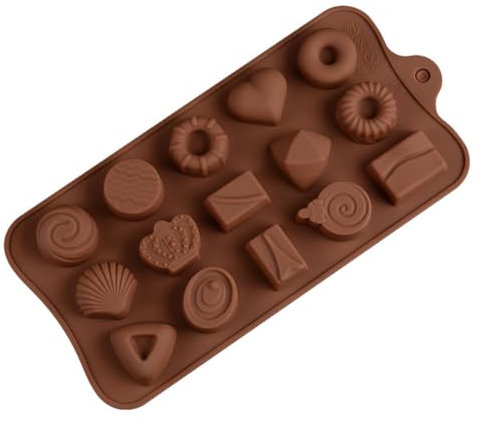 NHQ Molde Bombones de Silicona, 15 Cavidades, 3D Moldes Chocolate Silicona