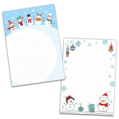 2 Blöcke Notizblock Weihnachtsbriefpapier Weihnachten Weihnachtspapier Brief an Weihnachtsmann liniert Kindermotiv für Mädchen Jungen (2 Blöcke/Variante 2 mit je 25 Blätter in A5-Format)
