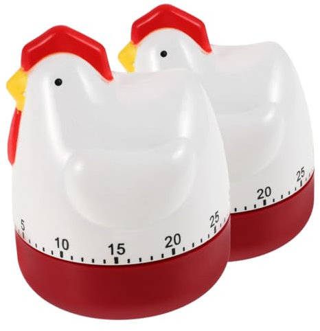 ibasenice 2pcs Mechanical Kitchen Timer Cute Cartoon Animal Design Timer Clock Manual Cooking for Boiled Eggs Baking
