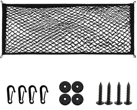 GepäCknetz Für Hyundai i30, Kofferraum Ablagenetz Mit 4 Haken, Kofferraum Netztasche Erstreckt, Kofferraum Netz Elastischer Rand HäLt Lasten Fester,100 * 40