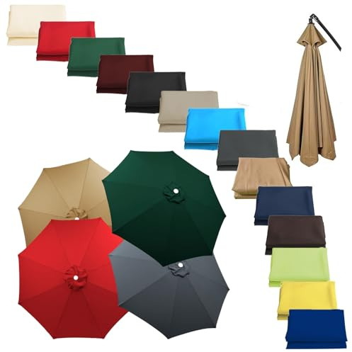 JDFVHJF 2.0m 2.7m 3.0m 6/8 arms Garden replacement parasol cover for cantilever stands and table parasol