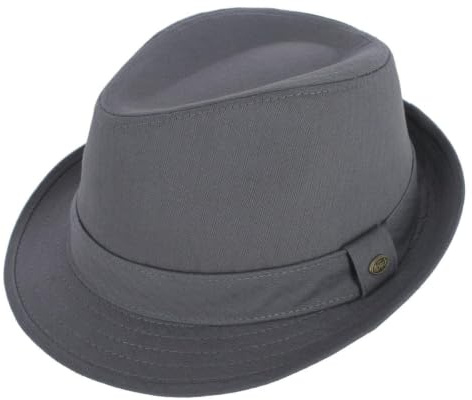 Epoch Hats Company Herren Fedora-Hut aus gewaschener Denim-Baumwolle, Grau, X-Large