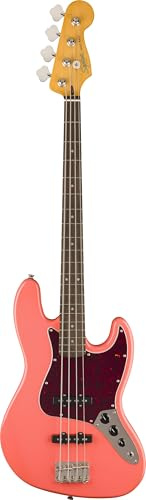 Squier Classic Vibe 60s Jazz Bass LRL Tahitian Coral - Basse Électrique 4 Cordes