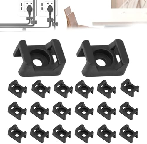 TAYCZGQL 20 fascette di fissaggio in nylon resistente con vite da 5 mm (M5) foro per vite per la gestione dei fili interni ed esterni, installazione rapida per l'organizzazione di armadi e uffici