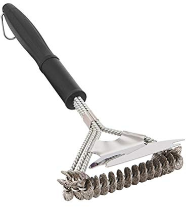 Metall Barbecue Grill Reinigungs Bürste ,Grillrost-Reinigungsbürste, Edelstahl Draht Bürste für Reinigungs Zubehör (Schwarz)