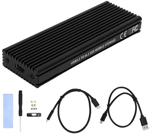 Zunate M.2 NVME SSD Enceinte, USB C 3.1 Gen 2 à NVME PCIE M. SSD avec Protocole D'accélération UASP, pour Serial ATA 2230 2242 2260 2280