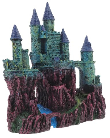 UPKOCH Fischglas Deko Resin Kunst Schloss Ornament für Aquarium Landschaftsbau Leicht und für Süßwasserfische und Garnelen Geeignet