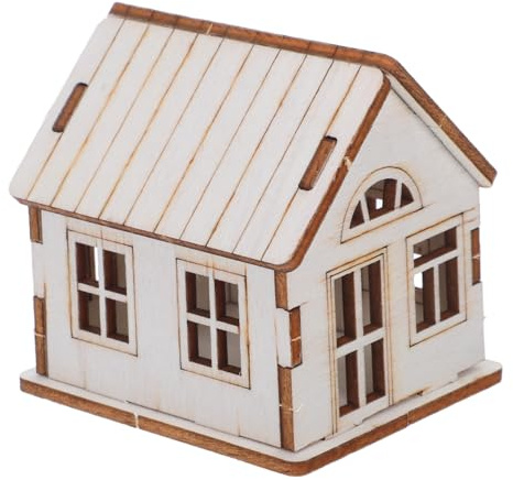 SHINEOFI Casetta in Legno da Assemblare Miniatura, Casa Natalizia in Legno per Bambini e Adulti, Decorazione Creativa da Tavolo