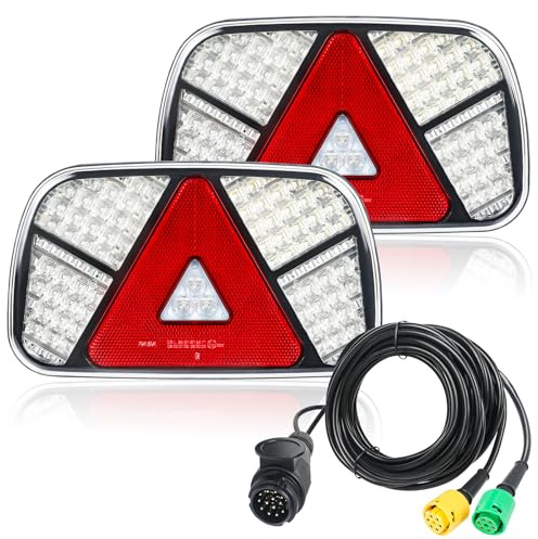 Yinaolan LED-släpvagnslampor bak 12 V – 2 st. Vattentäta LED-släpvagnsljus blinkerset för husvagn, sadeldragmaskin, lastbil, husbil