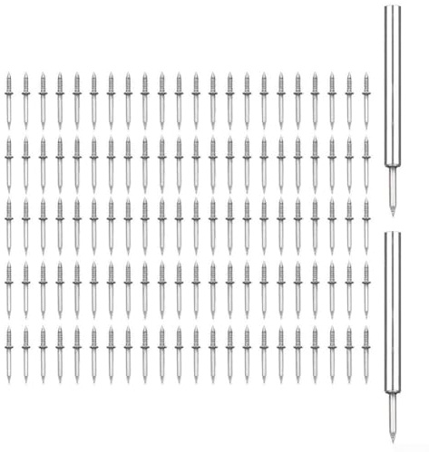 Lot de 200 clous sans soudure pour plinthes en béton – Clous à double tête en acier galvanisé avec 2 manchons fixes, antirouille et résistant à l'usure, sans perçage