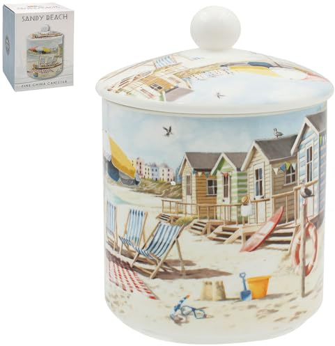 The Leonardo Collection Macneil Sandy Beach Food Storage Canister | Secure Lid, Reusable Storage, Decorative Display, Durable Construction, Elegant Kitchen Accessory