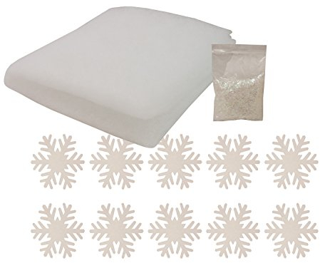Heitmann Deco Schnee-Set - Deko-Schneeflocken, Kunstschnee-Pulver, Decke aus Schnee-Watte - Winter-Dekoration - Weihnachtsdeko