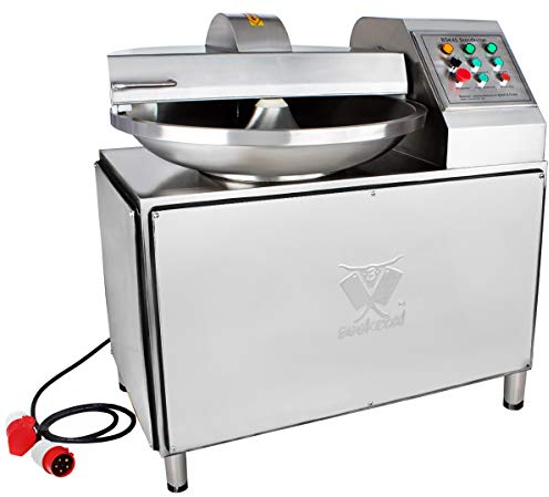 Beeketal 'BSK40' Profi Fleischkutter mit 31l aus Edelstahl - Kutter Betrieb in 2 Geschwindigkeiten (1440 u. 2880 U/Min.) und Mischbetrieb, 3er Sichel Kutter Messerkopf (abnehmbar)