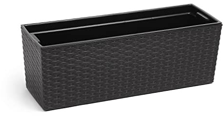 Lamela Blumenkasten Begonia Rattan 19 x 56 x 19.5h cm schwarz E.5