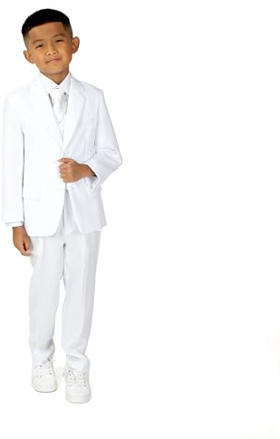 Spring Notion Big Boys' Modern Fit White Suit Set 3T