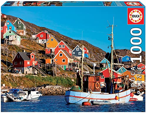 Educa 17745, Skandinavische Häuser, 1000 Teile Puzzle für Erwachsene und Kinder ab 10 Jahren, nordische Landschaft