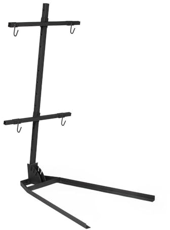 Ash & Ember Asado Cross with Adjustable Base, 61 x 28 Patagonian BBQ, 150 LB Capacity Whole Animal BBQ Stand, High Temp Black Paint