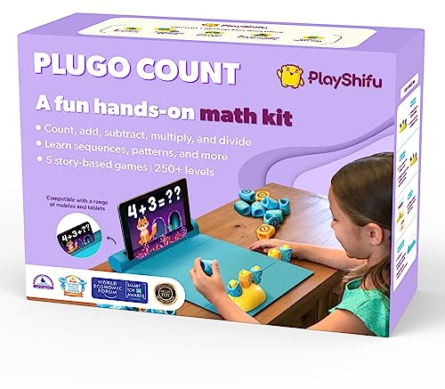 PlayShifu STEM Toy Math Game - Plugo Count (Kit + App with 5 Interactive Math Games) Educational Toy for 4 5 6 7 8 year old Birthday Gifts | Story-based Learning for Kids (Works with tabs/mobiles)