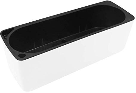 Tuoservo 15 inch Rectangular Self Watering Houseplant & Herb Windowsill Planter Trough, No Water Level Indicator - 39x13.5x13.5cm - White (White)